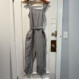Everlane Gray Striped Jumpsuit
